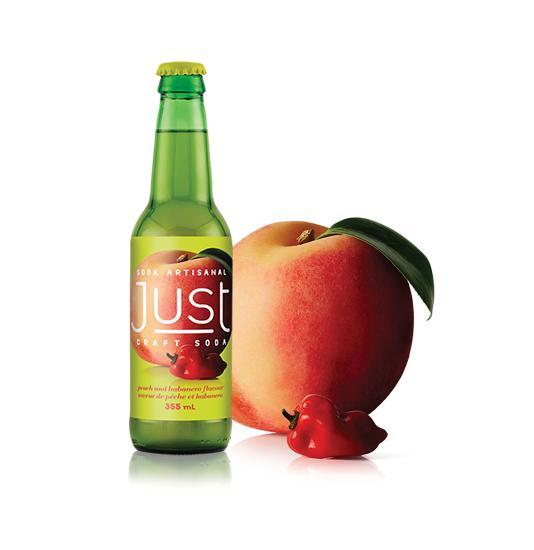 Just Craft Soda: Peach And Habanero Soda, 12 Oz