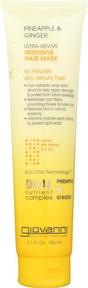 Giovanni Cosmetics: 2chic Ultra-revive Intensive Hair Mask Pineapple & Ginger, 5.1 Oz