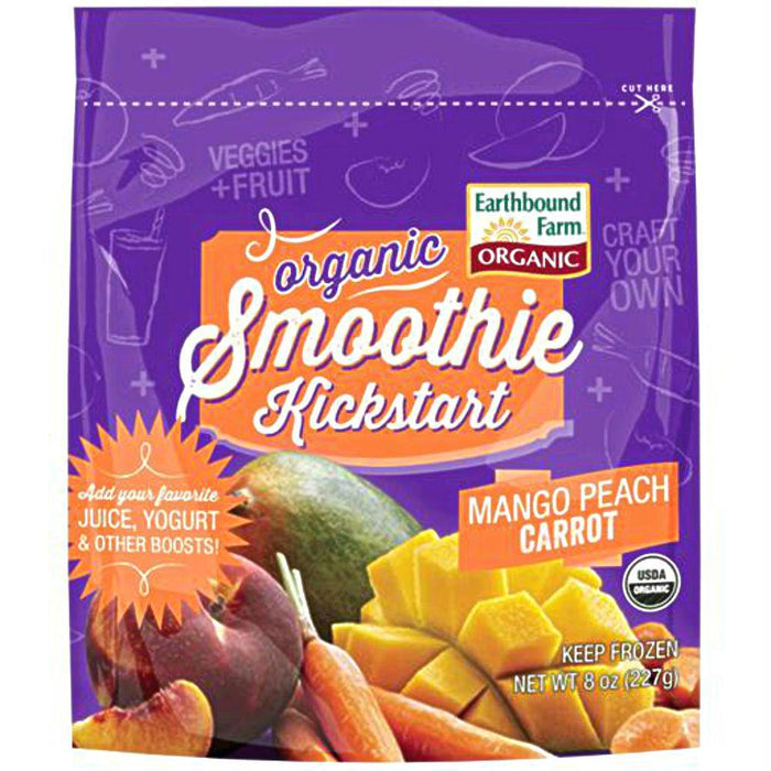 Earthbound Farm: Organic Mango Peach Carrot Smoothie Kickstart, 8 Oz