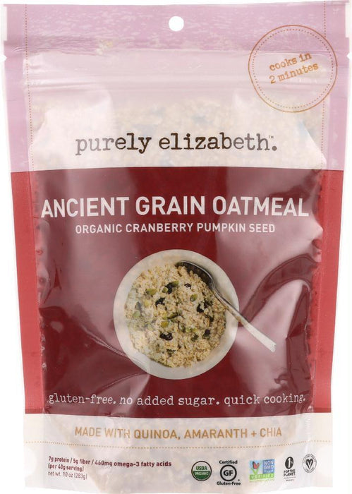 Purely Elizabeth: Organic Cranberry Pumpkin Seed Ancient Grain Oatmeal, 10 Oz