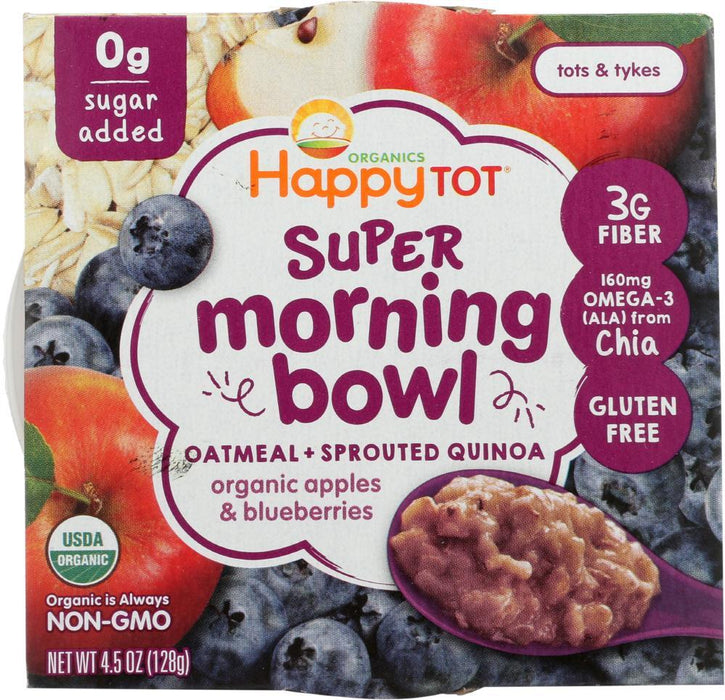 Happy Tot: Super Morning Bowl Oatmeal Apple & Blueberries 4.5 Oz