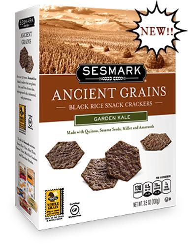 Sesmark: Black Rice Snack Crackers Garden Kale, 3.5 Oz