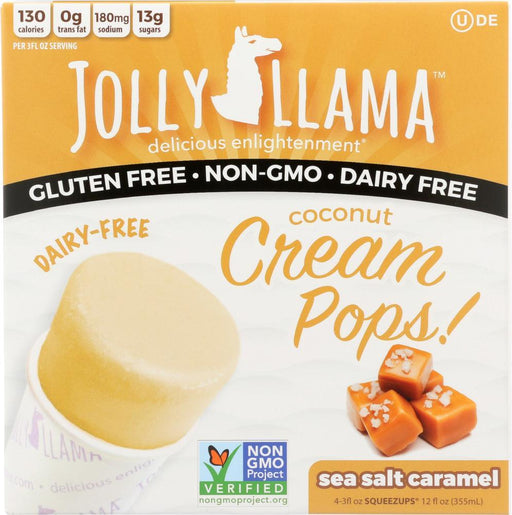 Jolly Llama: Coconut Cream Pops Sea Salt Caramel 4 Counts, 12 Oz