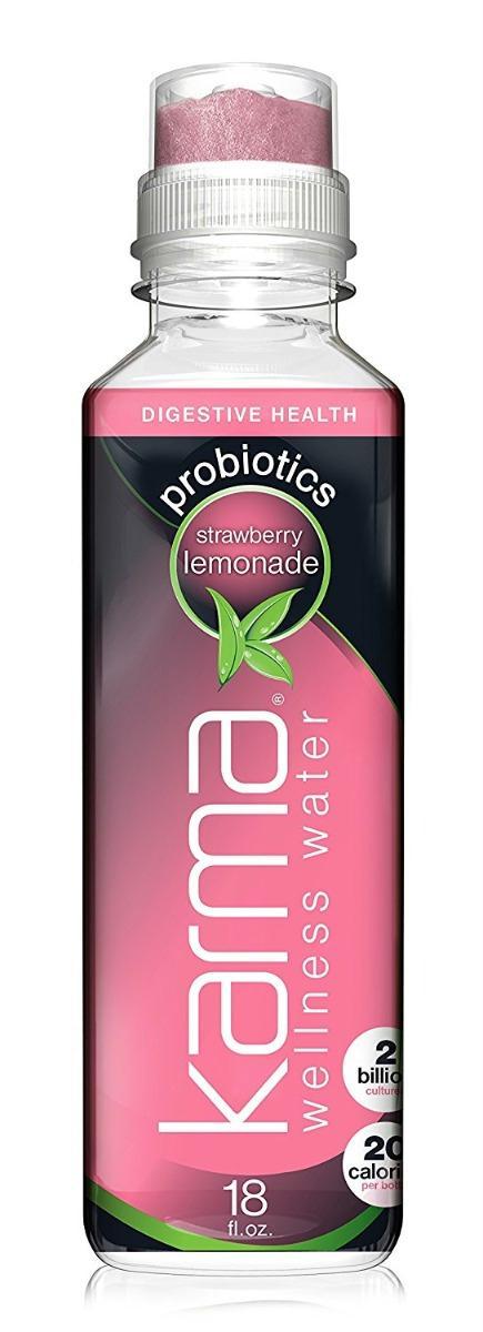 Karma Wellness Water: Probiotics Drink Strawberry Lemonade, 18 Oz