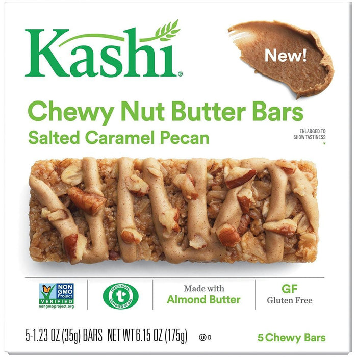 Kashi: Chewy Nut Butter Bars Salted Caramel Pecan, 6.15 Oz