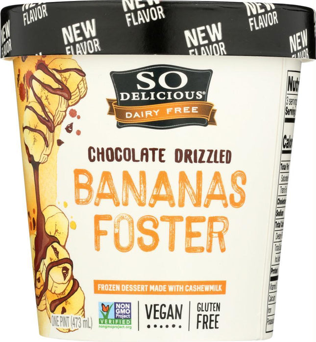 So Delicious: Frozen Cashew Chocolate Drizzled Banana Foster, 16 Oz