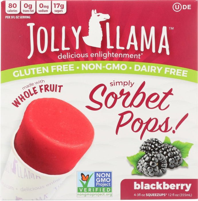 Jolly Llama: Simply Sorbet Pops Blackberry 4 Counts, 12 Oz