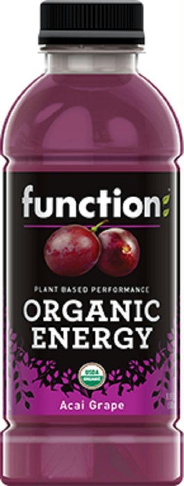 Function Drinks: Organic Energy Açai Grape, 16.9 Oz