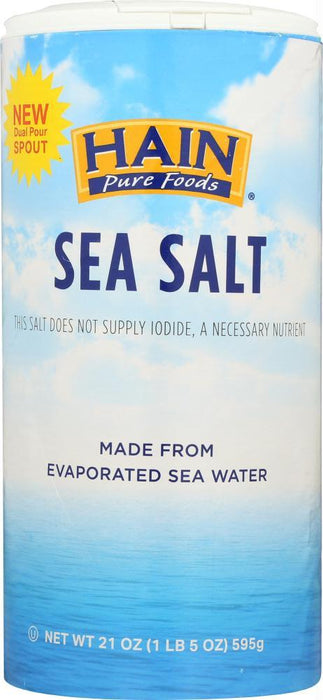 Hain: Pure Foods Sea Salt, 21 Oz