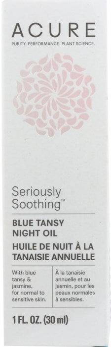 Acure: Seriously Soothing Blue Tansy Facial Night Oil, 1 Fl Oz