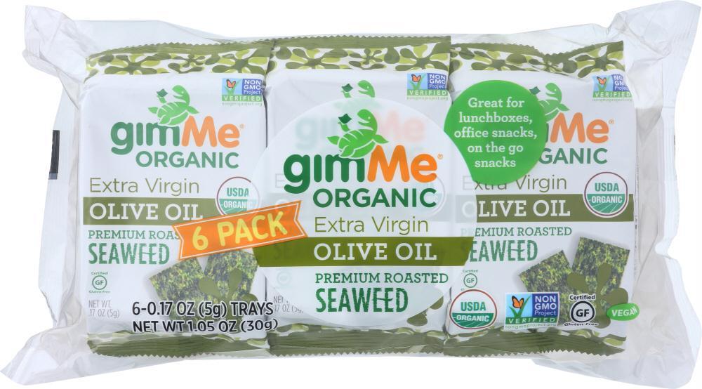 Gimme: Organic Premium Roasted Seaweed Extra Virgin Olive Oil 6x0.17oz, 1.05 Oz