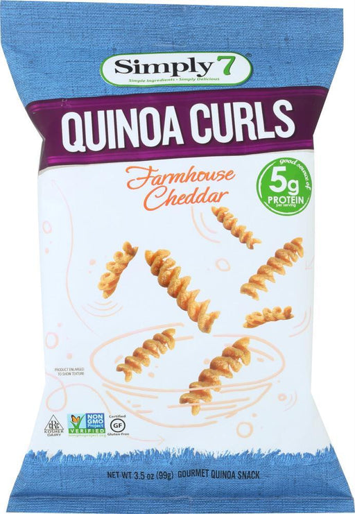 Simply 7: Curls Quinoa Farmhouse Cheddar, 3.5 Oz