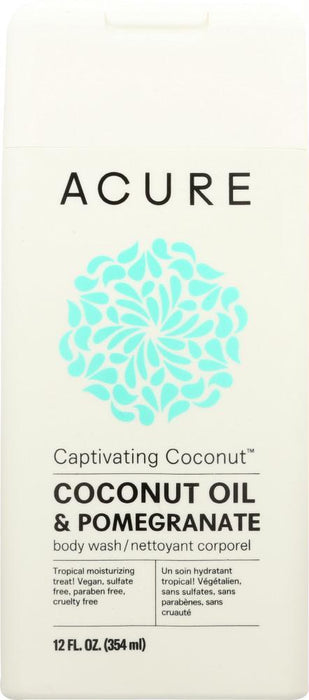 Acure: Captivating Coconut Body Wash Coconut Oil & Pomegranate, 12 Fl Oz