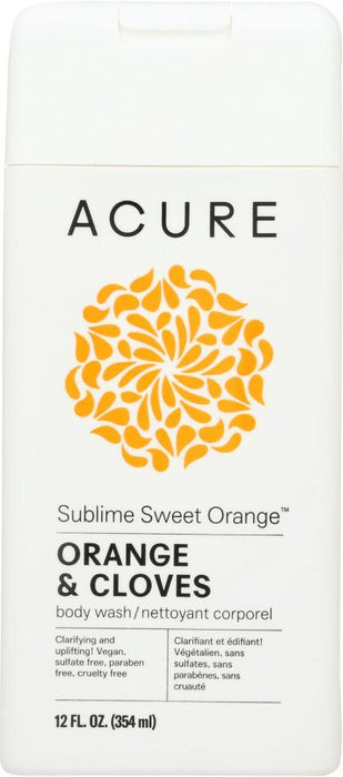 Acure: Sublime Sweet Orange Body Wash Orange & Cloves, 12 Fl Oz