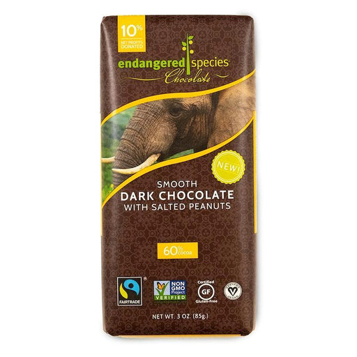 Endangered Species: Dark Chocolate With Peanuts, 3 Oz