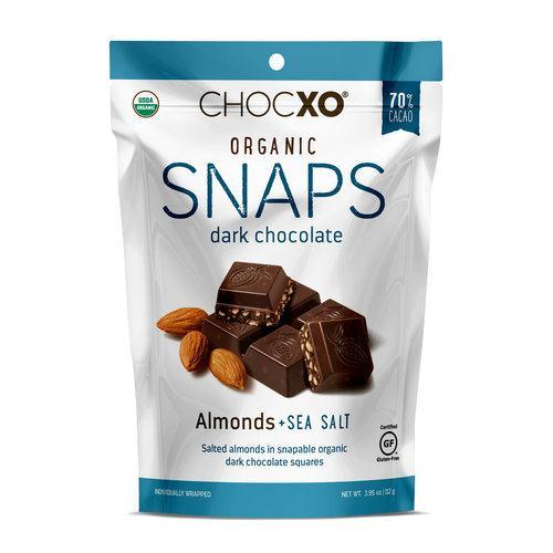 Chocxo: Dark Chocolate Almond Seasalt Snap, 3.95 Oz