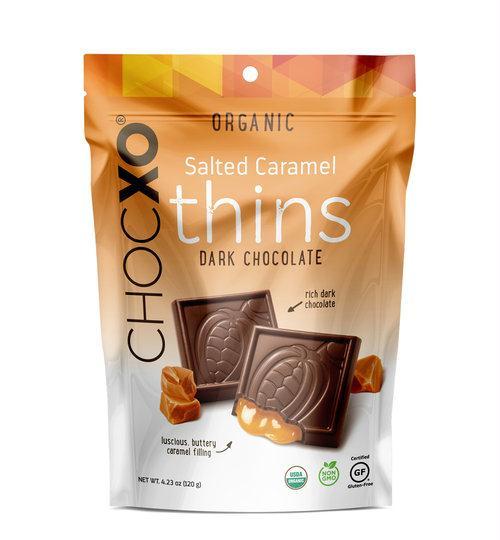 Chocxo: Dark Chocolate Salted Caramel Thins, 4.23