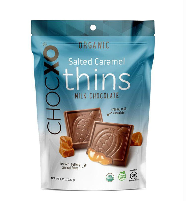 Chocxo: Milk Chocolate Salted Caramel Thins, 4.23 Oz