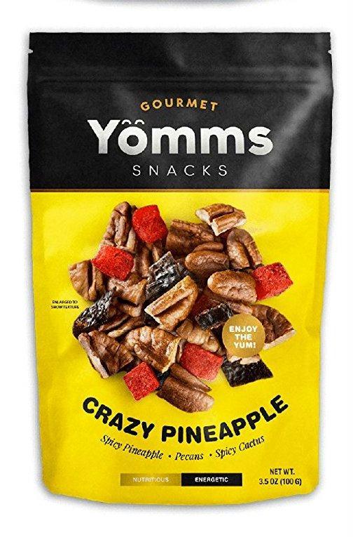 Yomms: Pecan Nuts Snack Crazy Pineapple, 3.5 Oz