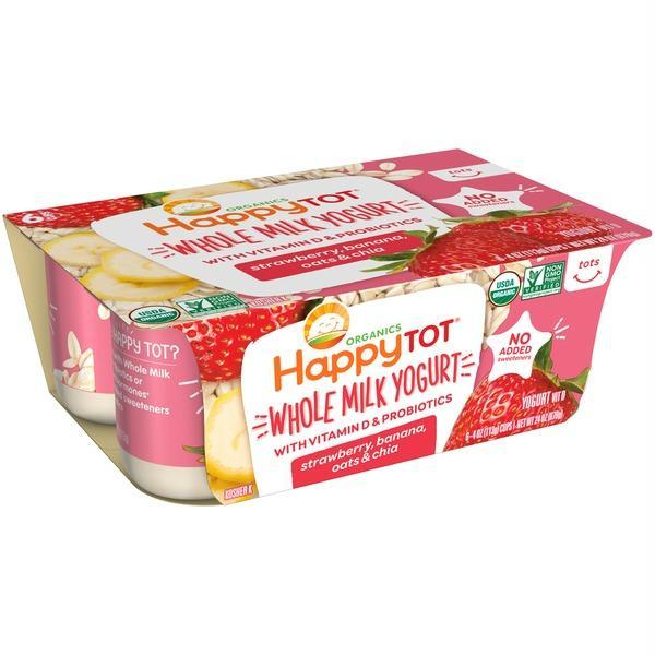 Happy Family: Yogurt Strawberry Banana Oat 6p, 4 Oz