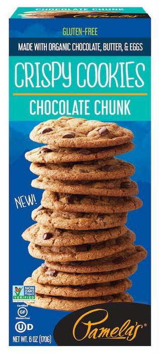 Pamelas: Crispy Cookies Chocolate Chunk, 6 Oz