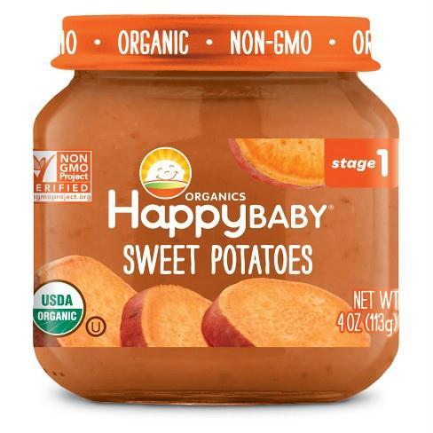 Happy Baby: Stage 1 Sweet Potatoes Baby Food In Jar, 4 Oz