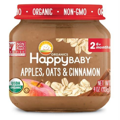 Happy Baby: Stage 2 Apples, Oats And Cinnamon, 4 Oz