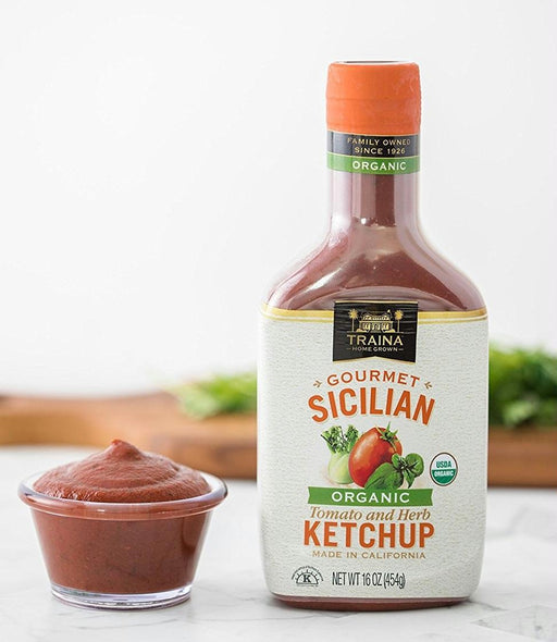 Traina: Sicilian Tomato And Herb Ketchup, 16 Oz