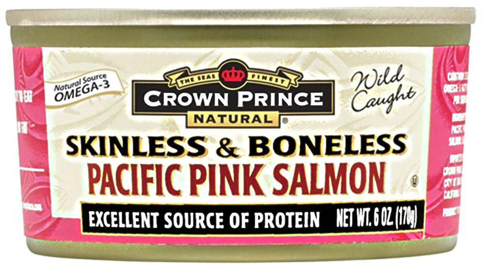 Crown Prince: Natural Skinless & Boneless Pacific Pink Salmon, 6 Oz