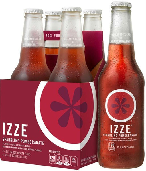 Izze: Sparkling Pomegranate Flavored Juice Beverage 4 Count, 48 Oz