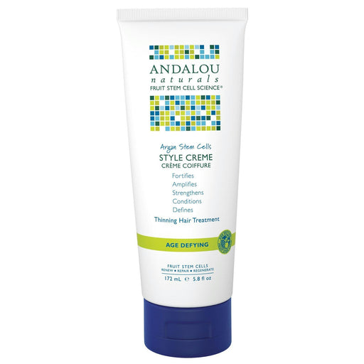 Andalou Naturals: Argan Stem Cell Style Cream Thinning Hair Treatment, 5.8 Oz