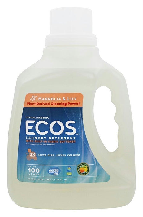 Earth Friendly: Ecos 2x Ultra Liquid Laundry Detergent Magnolia And Lily, 100 Oz