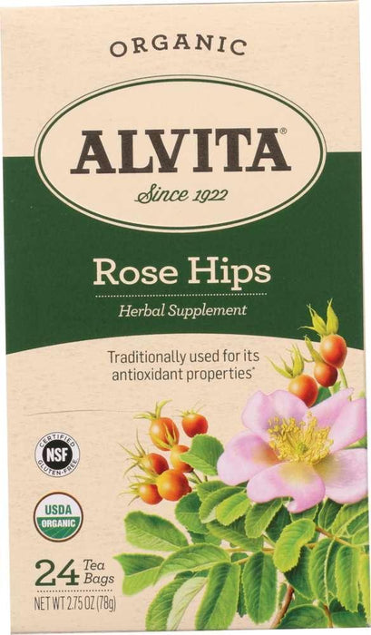 Alvita Teas: Organic Rose Hips Tea Caffeine Free, 24 Teabags