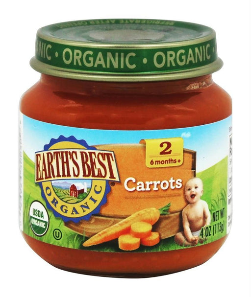 Earth's Best: Organic Baby Food Stage 2 Carrots, 4 Oz