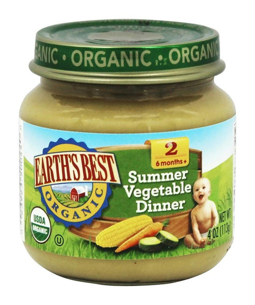 Earth's Best: Organic Baby Food Stage 2 Summer Vegetable Dinner, 4 Oz