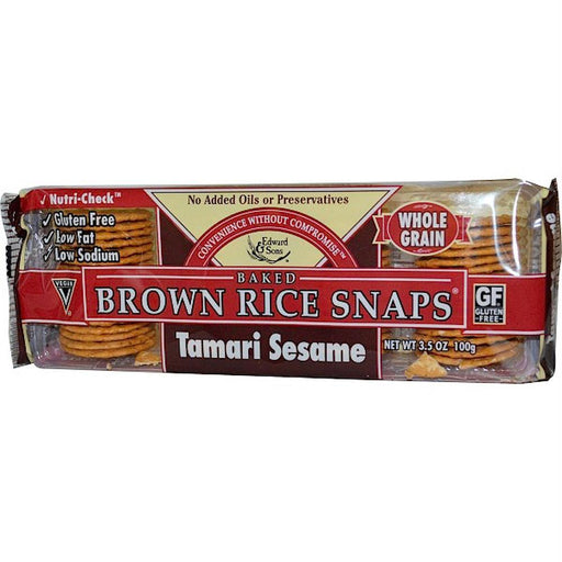 Edward & Sons: Brown Rice Snaps Tamari Sesame, 3.5 Oz