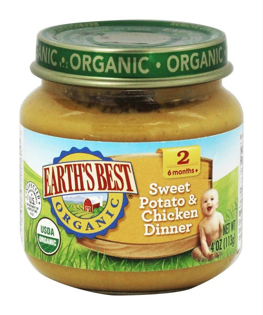 Earth's Best: Organic Baby Food Stage 2 Sweet Potato & Chicken Dinner, 4 Oz