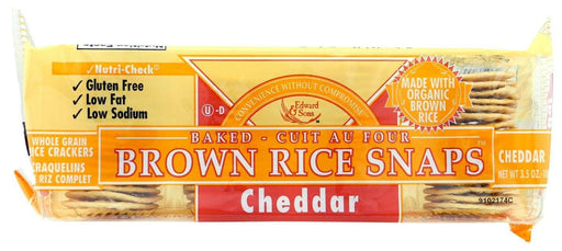 Edward & Sons: Baked Brown Rice Snaps Cheddar, 3.5 Oz