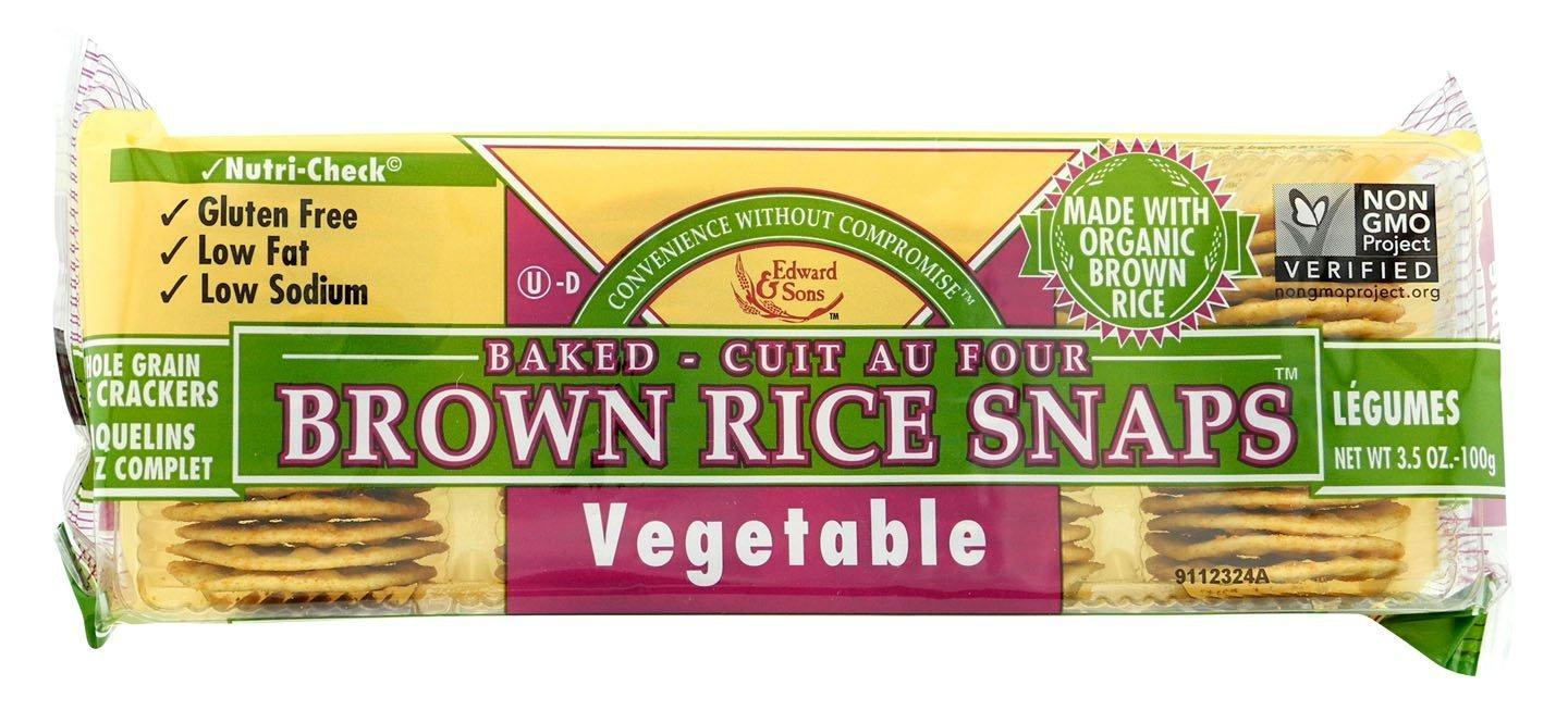 Edward & Sons: Baked Brown Rice Snaps Vegetable, 3.5 Oz