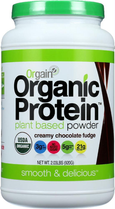 Orgain: Organic Protein Plant Based Powder Creamy Chocolate Fudge, 2.03 Lb