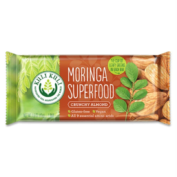 Kuli Kuli Mo: Moringa Superfood Bar Crunchy Almond, 1.6 Oz