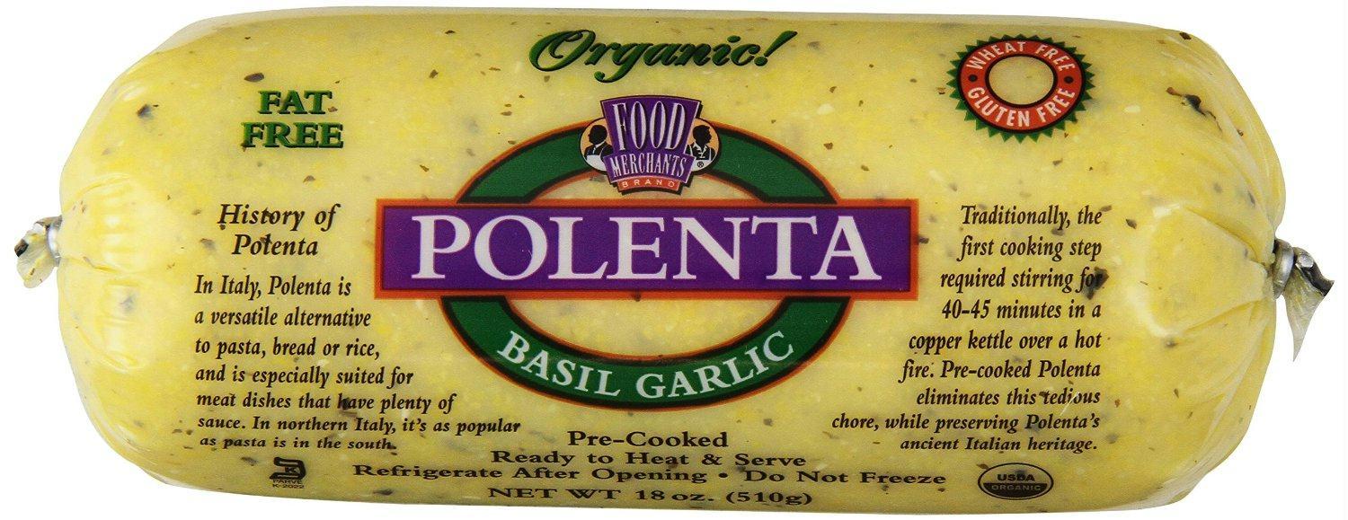 Food Merchants: Organic Polenta Basil Garlic, 18 Oz