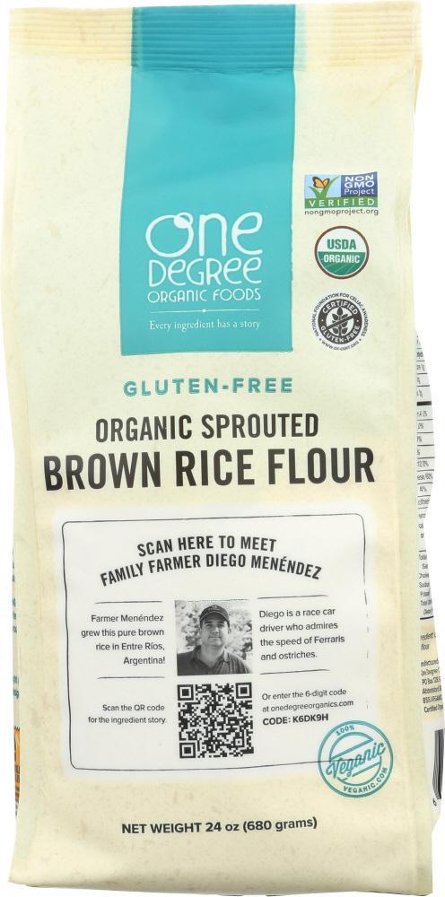 One Degree: Organic Sprouted Brown Rice Flour, 24 Oz