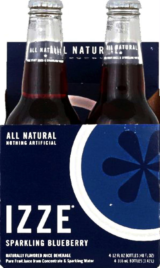 Izze Beverage: Sparkling Blueberry Juice Beverage 4 Count, 48 Oz