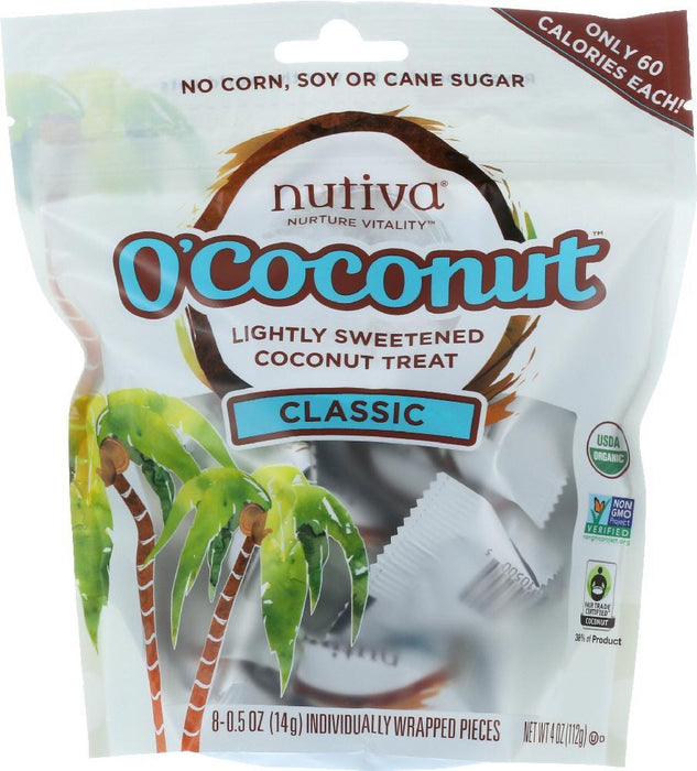 Nutiva: O'coconut Lightly Sweetened Coconut Treat Classic, 4 Oz