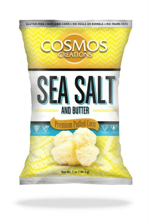 Cosmos Creations: Gluten Free Sea Salt & Butter Premium Puffed Corn, 7 Oz