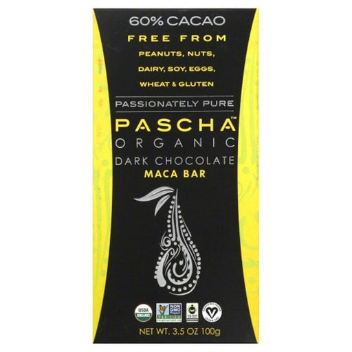 Pascha: 60% Cacao Organic Dark Chocolate Maca Bar, 3.5 Oz