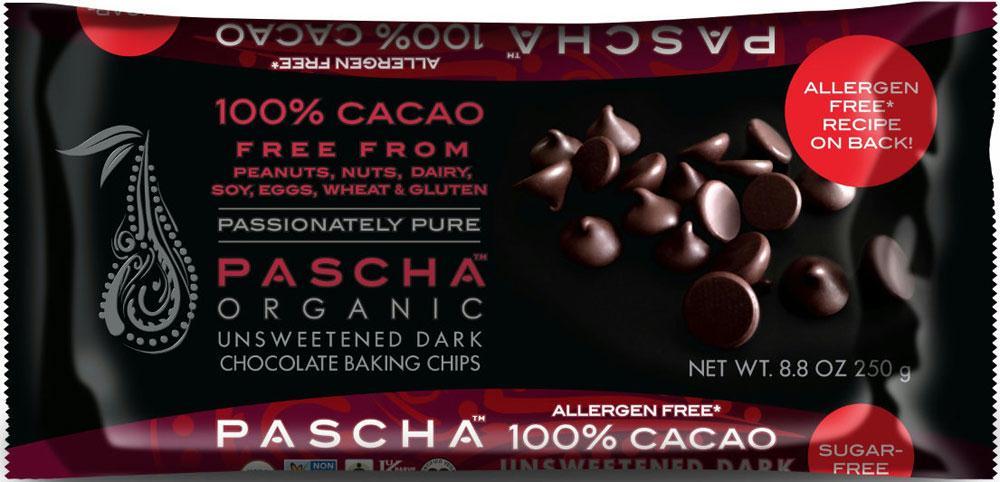 Pascha: Organic Dark Chocolate Baking Chips Unsweetened, 8.75 Oz