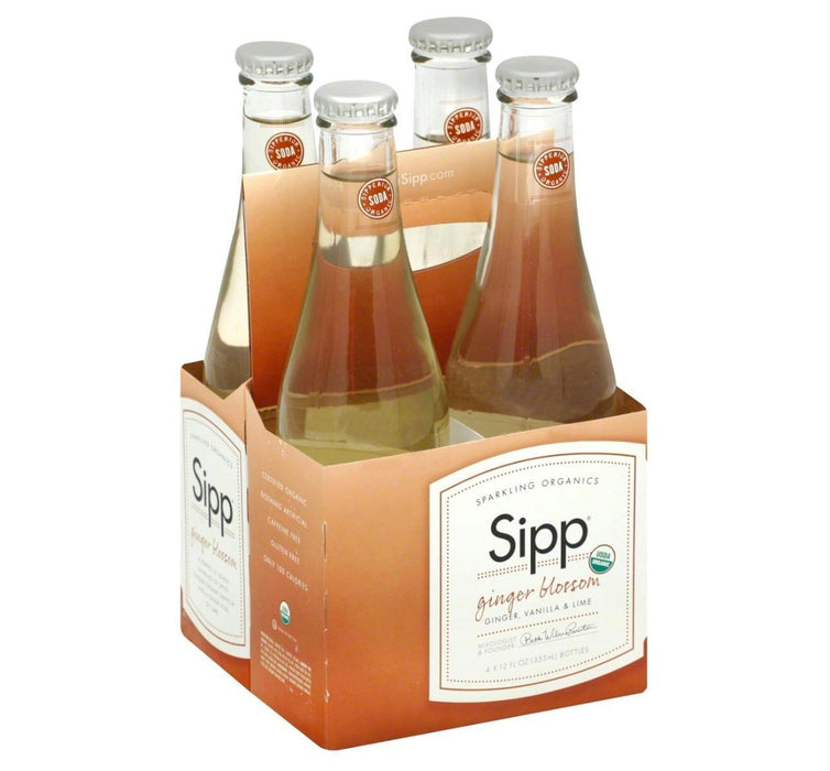 Sipp: Beverage Sparkling 4 Pack Ginger Blossom Organic, 48 Fl Oz