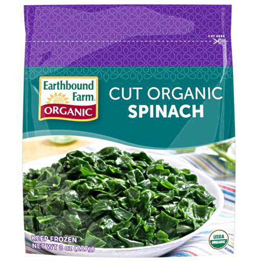 Earthbound Farm Organic: Frozen Cut Spinach, 8 Oz